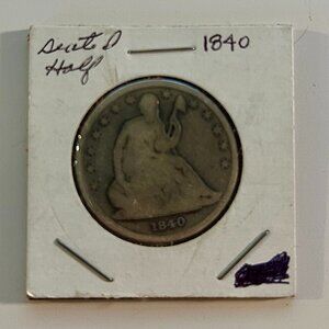 Amazing 1840 Seated Liberty Half Dollar - RARE (P) - 90% Silver - Super Nice